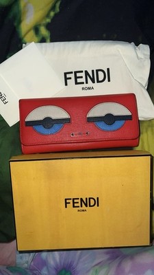 FENDI Monster Eyes Continental Smooth Leather Wallet (large)
