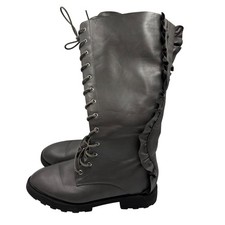 Victorian Style Lace Up Knee High Boots Whimsigoth Dark Academia 7.5