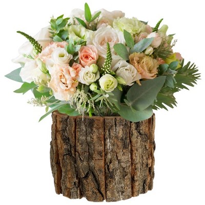 Baum Rinde Übertopf Blumenarrangement-eimer Blumeneimer Rustikaler Blumentopf