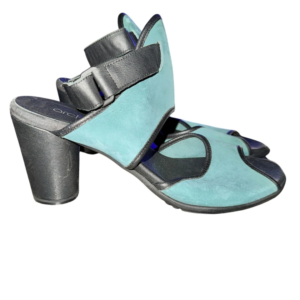 Sandalias Arche Leiga para mujer talla 8 cuero verde correa ajustable al tobillo tacones Foto 4 de 4