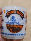 RARE!! VTG MID CENTURY MILK GLASS Windsor Canada COFFEE MUG