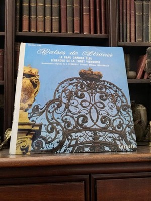 45T Vintage Vinyl Strauss - Walzer, Die schöne blaue Donau, Tasche Barockdekor