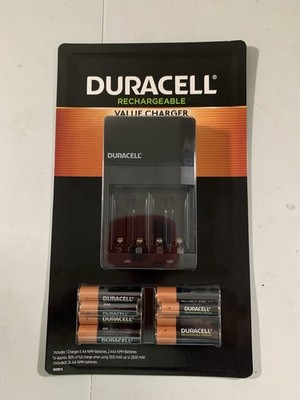 DURACELL Rechargeable Batteries Value Charger SET w/ 6 AA & 2 AAA NiMH