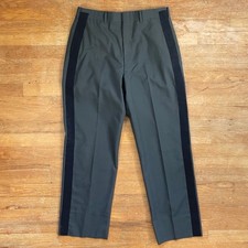 Vintage Mens Military Pants Size 34x30 1970s Olive Green Wool Blend Trousers