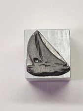 OEM Howard Imprinting Machine Co Embossing Die: I-76 Sail Boat 3/4" x 3/4"