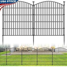 Tall Garden Fence Metal Animal Barrier No Dig Rustproof Decorative Panels New