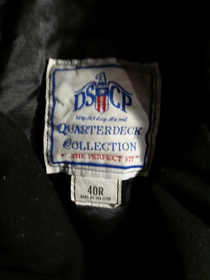 USN NAVY ISSUE ABRIGO DE LANA NEGRO PARA HOMBRE CON FORRO POLAR DE NAILON 40R CHAQUETÓN Foto 2 de 4