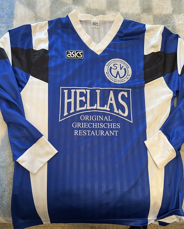 Greek jersey 1992 Asics made in germany large soccer long sleeve Matchworned 