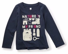 TEA COLLECTION "Nature is My Friend" Graphic Tee - Heritage Blue - NWT Girls 2