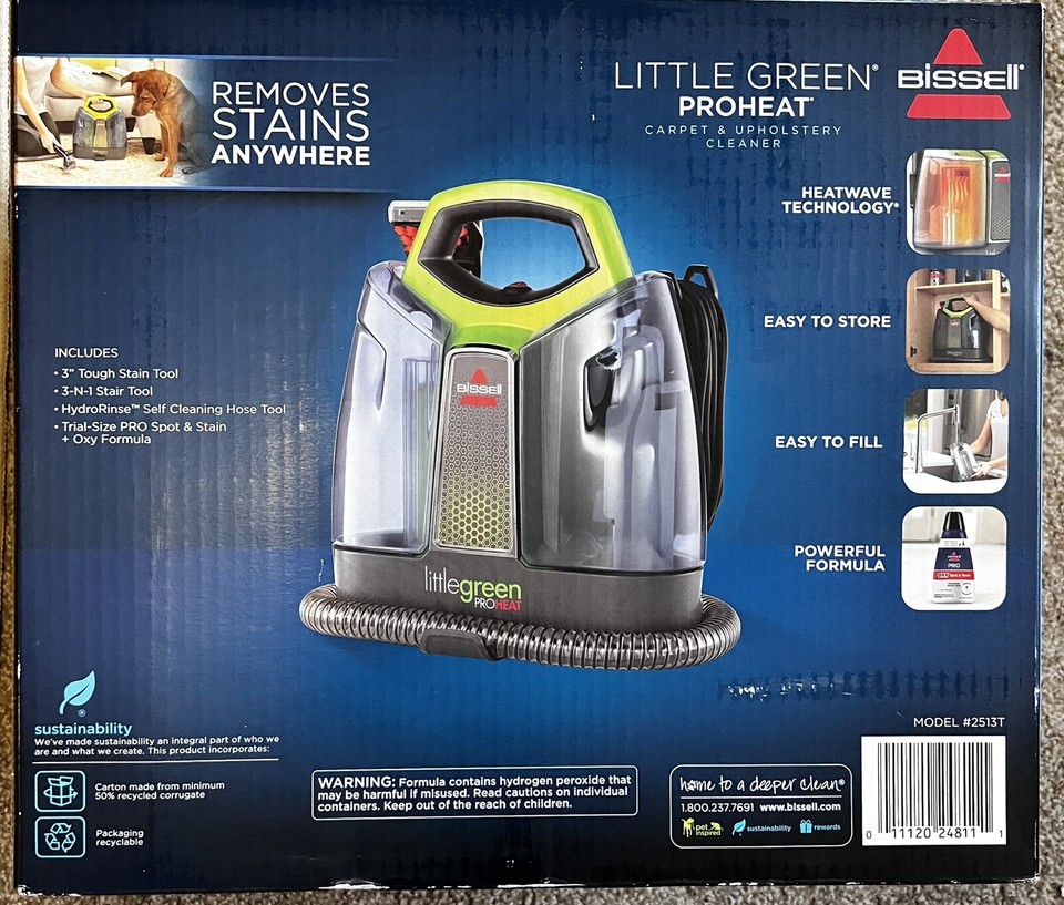 BISSELL Little Green ProHeat Portable Carpet Cleaner 2513G NEW eBay