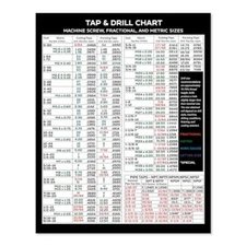 Magnetic Tap Drill Chart Reference Table Magnet | with Decimal Equivalents, F...