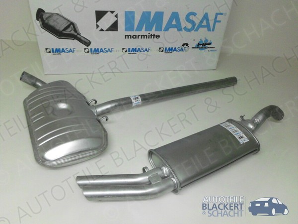 Imasaf Auspuffset Ab Kat für VW Golf 2 1.8 GTI G60 1990-1991 |Mitteltopf+Endtopf-image