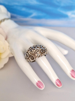Phantastischer großer älterer Ring Silber 925, wunderschönes Design, 18,4mm