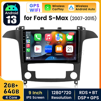 9'' Android 13 für ford S-max Galaxy GPS Multimedia Autoradio Carplay DAB+ 2+64GB