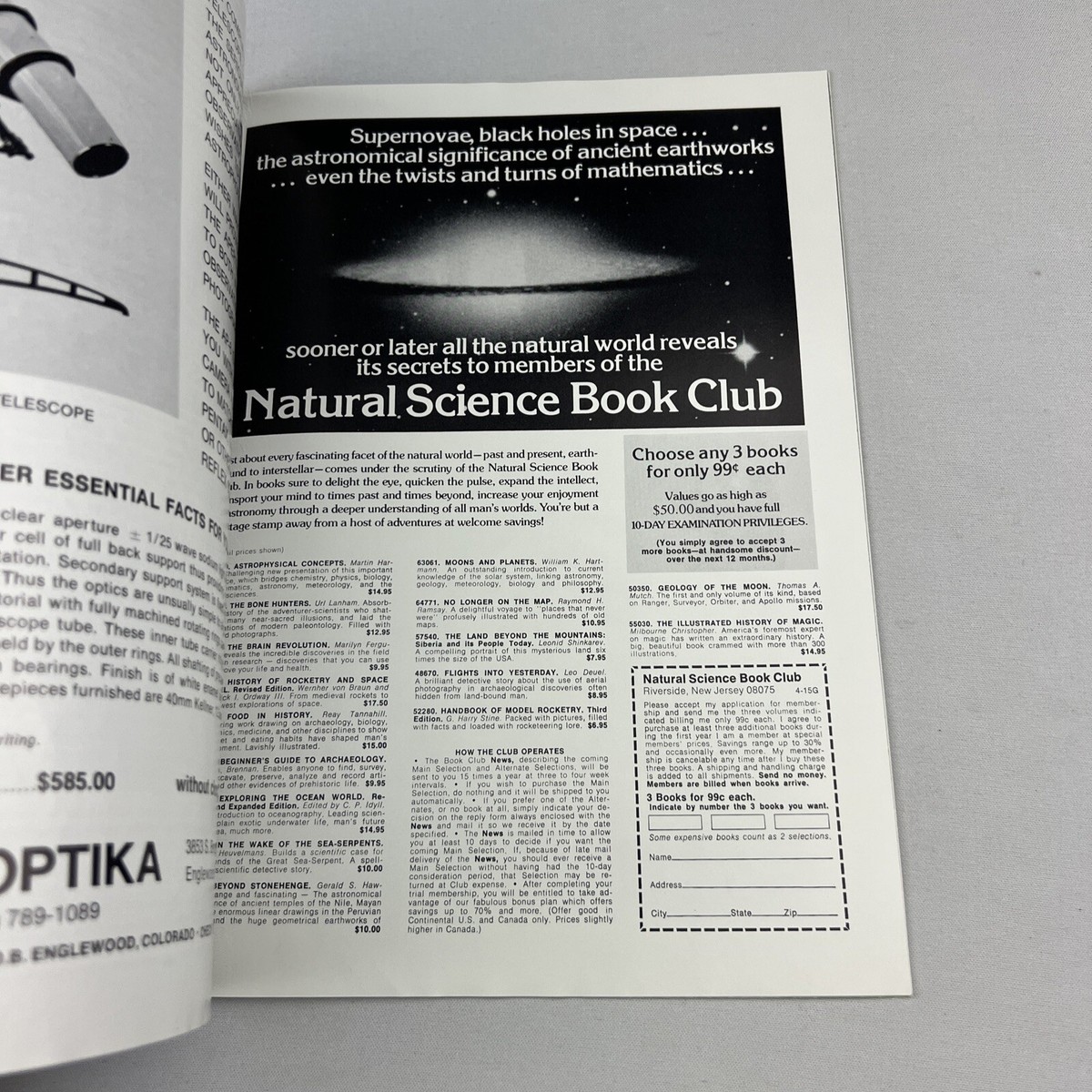 Astronomy Magazine June 1974 / Black Holes, Stars, Stellar