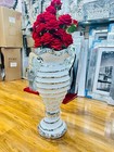 White Flower Vase Modern Design Tall Posy Bouquet Centerpiece for Home, Wedding