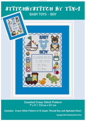 Kreuzstichmuster Baby Spielzeug Junge Baby Geburt Muster 7x5 Basteln Hobby Kind Geschenk