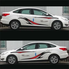 2Pcs Car Body Side Vinyl Decal Stickers Stripes Graphics Truck SUV Accessories