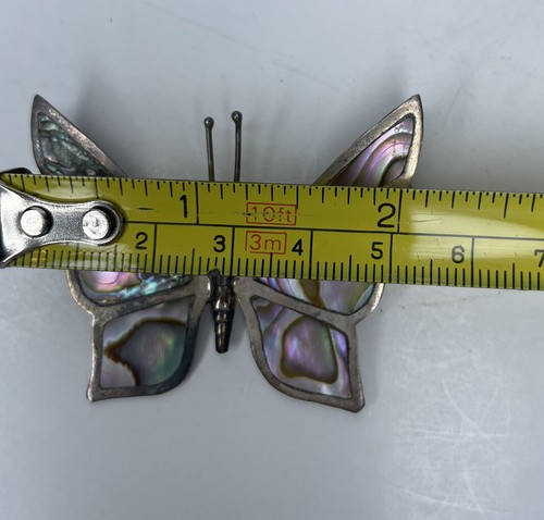 Broche Mariposa Abulón Firmado JBF Plata Esterlina México Hecho En 925 - Imagen 5 de 8