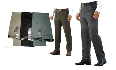 MENS CLASSIC CAVALRY TWILL TROUSERS SOFT HEAVY//THICK POLYESTER FABRIC COLOURS