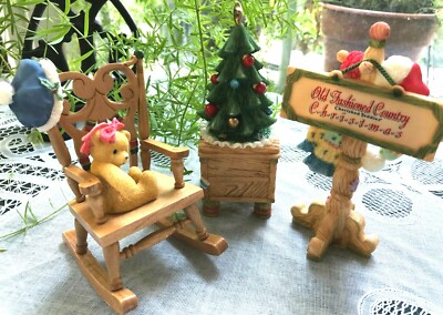 CHERISHED TEDDIES - OLD FASHIONED COUNTRY CHRISTMAS ACCESSORIES (SET/3)