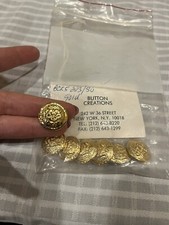 7 Pieces VINTAGE .75” Round Gold Buttons With Crest MADE IN USA