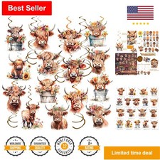 20pcs Highland Cow Hanging Swirls - Cow Party Decorations - Baby Shower Supplies