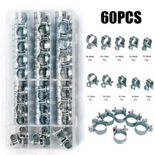 60X 10 Sizes Fuel Injection Gas Line Hose Clamps Clip Pipe Clamp 7-18mm Kit