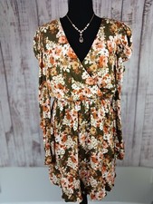 Andree by Unit Floral Mini Dress Womens Small Romantic Elegant Feminine V-Neck