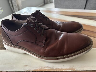 Florsheim Mens 11.5 D Plain Toe Oxford Brown Cognac Dress  display picture 3