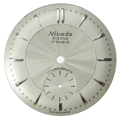 Original NIVADA Discus Zifferblatt rund grau 27,5 mm