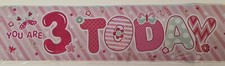 Happy 3rd Birthday 3 Today Holographic Foil Banner Butterflies Flowers For Girl