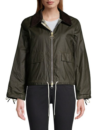 Barbour by Alexachung Margot Waxed Cotton Jacket - 12 / Archive Olive/Ancient