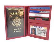 Pink Patent Leather USA Passport Travel ID Card Holder Bifold Wallet