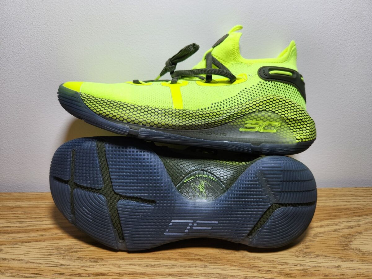 Under Armour Steph Curry 6 Coy Fish Mens Size 9 Volt Black Under Armour Steph Curry 6 Coy Fish Mens Size 9 Volt Black
