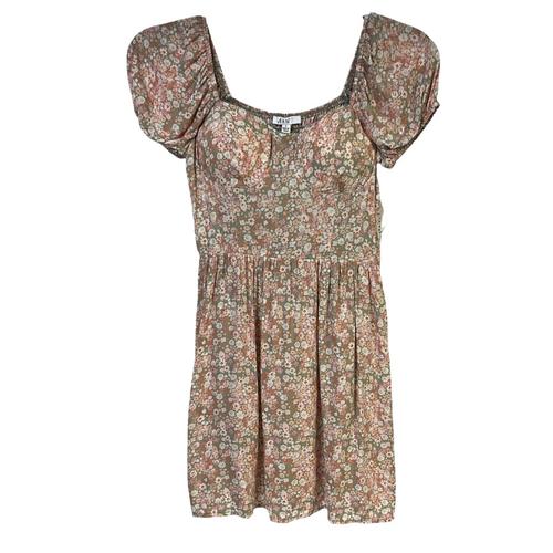 As U Wish Vestito Babydoll Mini Multicolore Floreale Lattiera Core BOHO NUOVO Piccolo