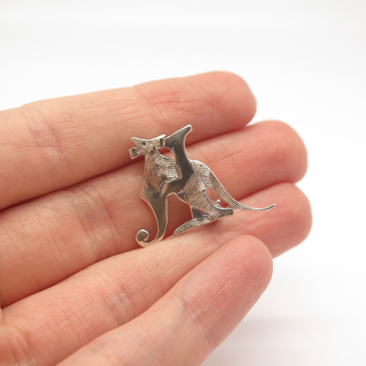 925 Sterling Silver Vintage Kangaroo Letter 