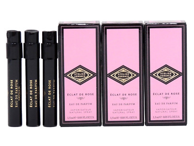 ATELIER VERSACE ECLAT DE ROSE 1.5ml .05oz x 3 COLOGNE PERFUME SPRAY SAMPLES
