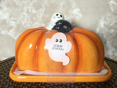 Kobold & Ghul Kürbis und Geist Halloween Butter/Käse Schale - Neu