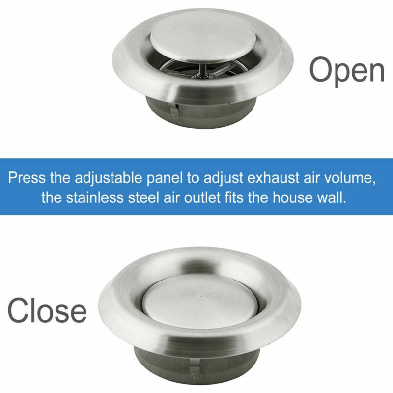 Stainless Steel Vents Outlet Round Adjustable Wall Air Vent for HVAC  4u0026#034; 5u0026#039;u0026#039; 6u0026#039;u0026#039; | eBay