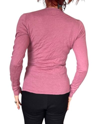 WOMENS ELIE TAHARI CASHMERE PURPLE SWEATER PULLOVER V NECK JEWELED RHINESTONE M - Picture 5 of 12