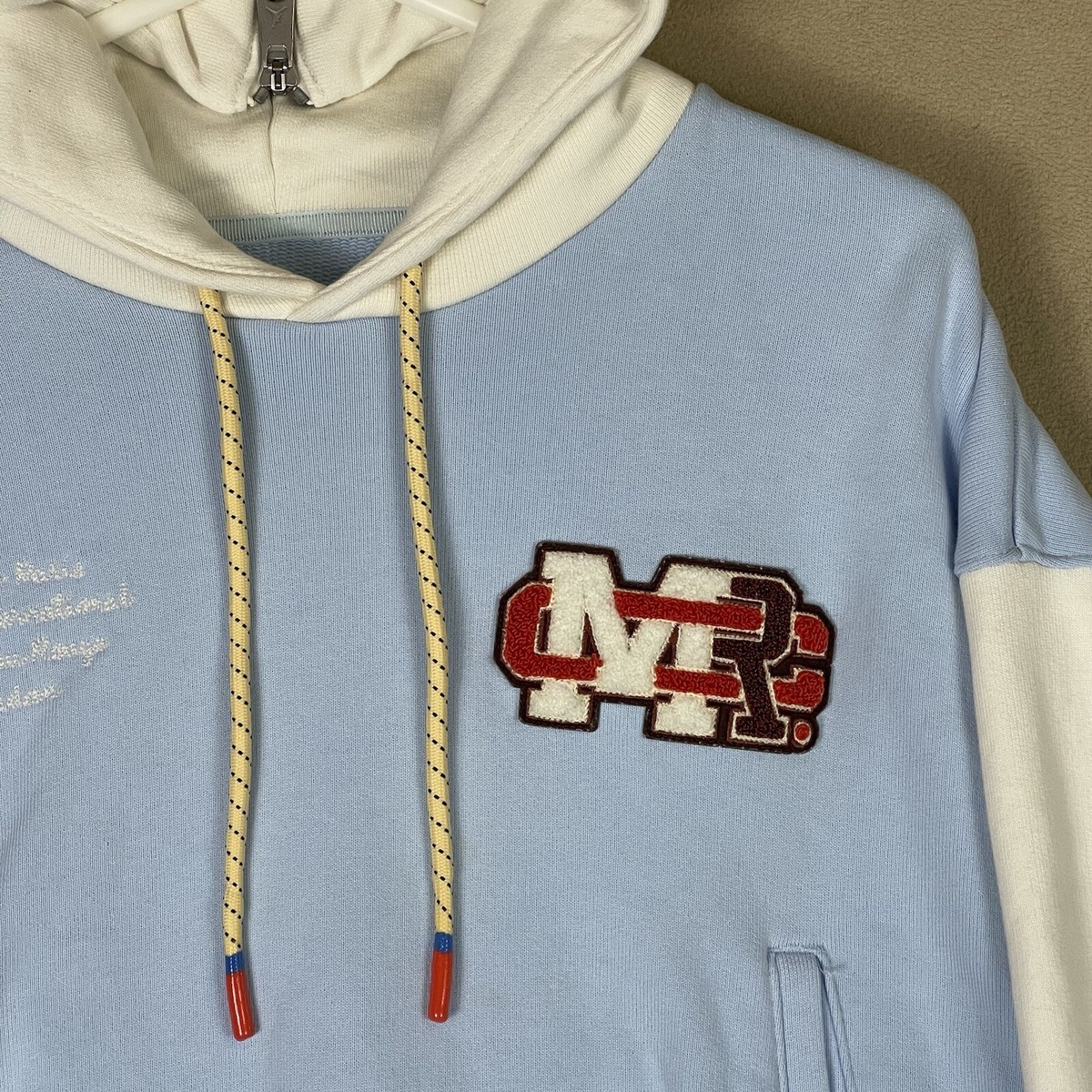 Jordan x Maison Chateau Rouge Hoodie Women Small Blue White Pullover Jumpman View 3