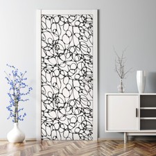 Doodle Adhesive Door sticker Black and white pattern peel and stick wall decor