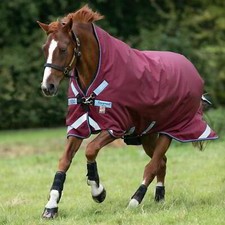 Rambo Wug 50g Lite High Neck Turnout Rug - Burgundy/Dusty Blue/Navy