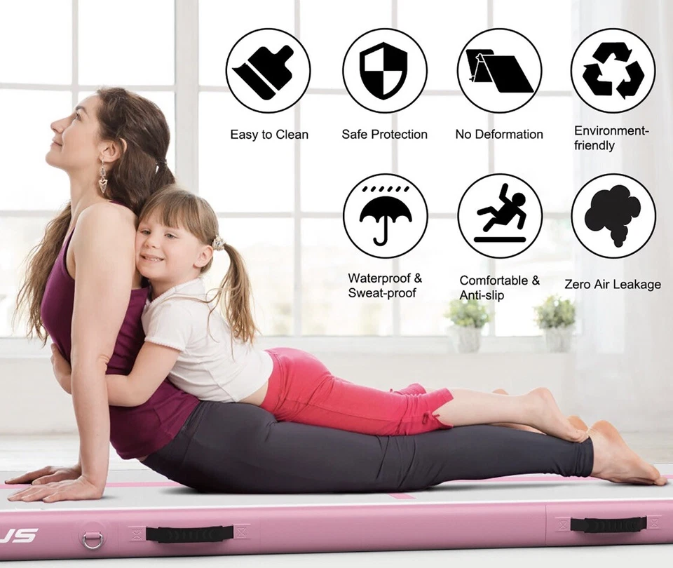 Новый B & W Goplus 13 футов надувной гимнастики Tumbling йога коврик подушечка с черной сумкой - Изображение 2 из 2