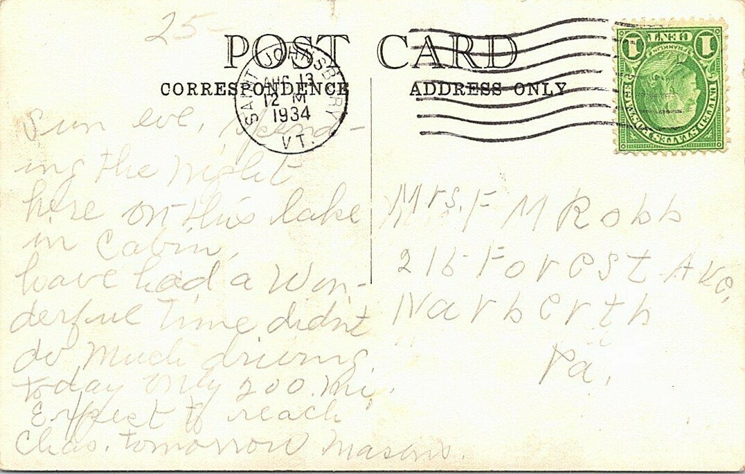 RPPC West Danville VT Point Comfort Tourist Camp Roadside 1934 eBay