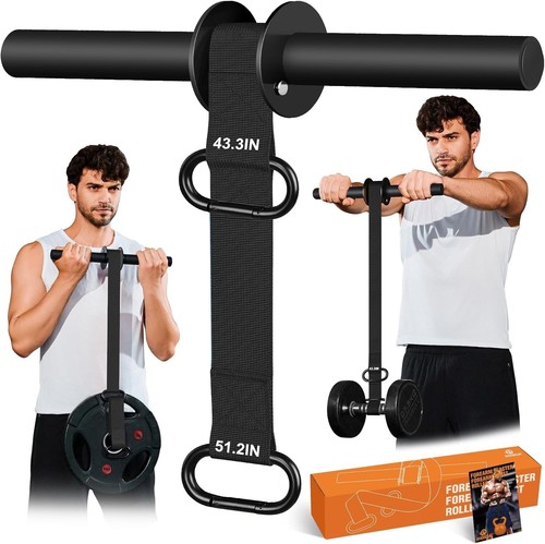 Forearm Strengthener and Wrist Roller, 43.3 Inch or 51.2 Inch Ultra Strong Nylon