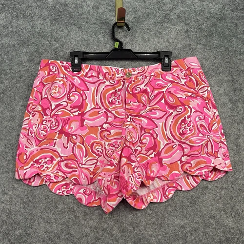 Lilly Pulitzer Womens Shorts Size 14  Pink Scalloped Buttercup