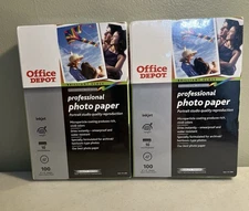 Office Depot Photo Paper 4 x 6 Gloss 100 Sheets ~ Two New sealed boxes~ Inkjet