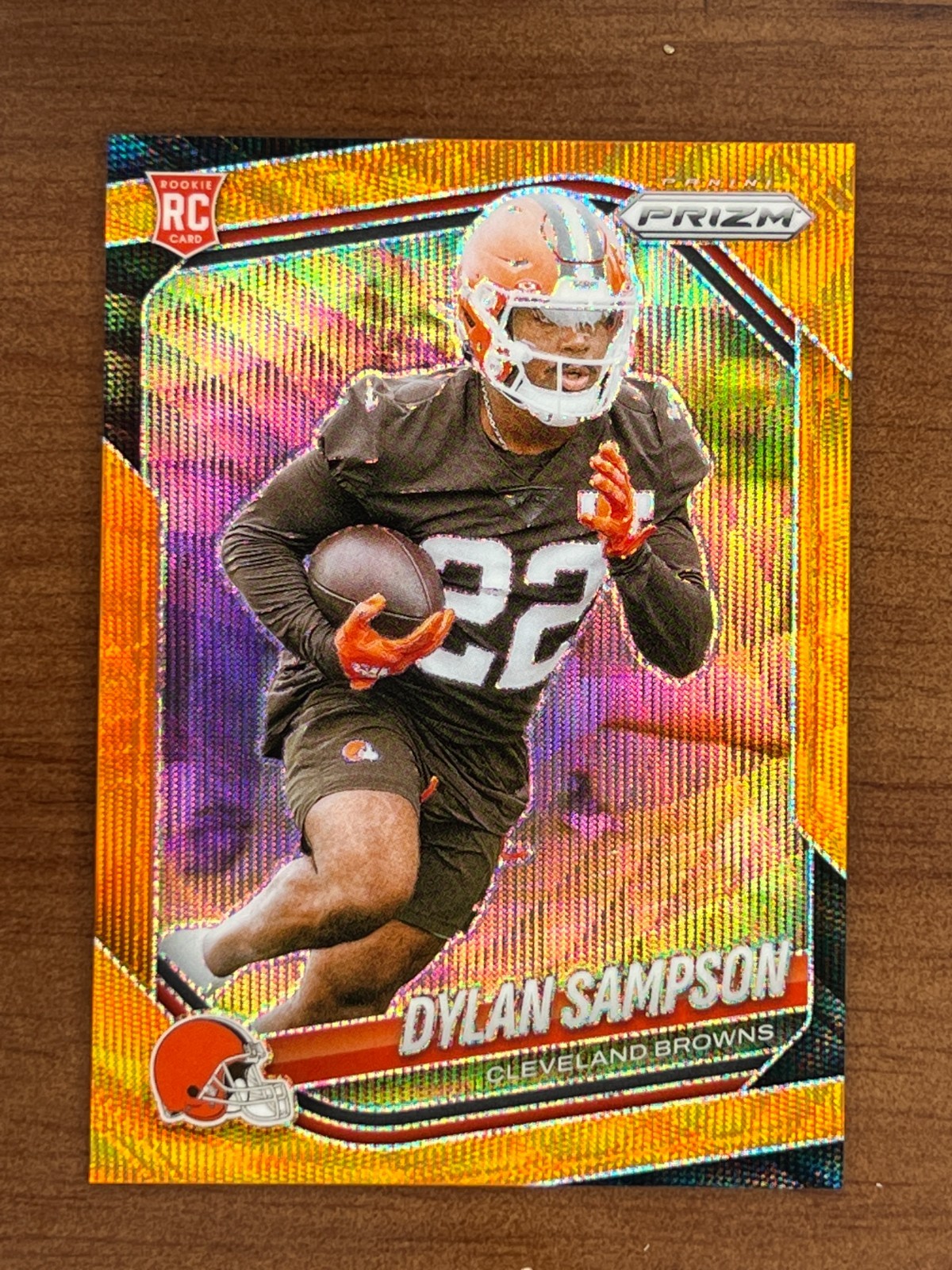 2025 Panini Prizm Orange Wave #365 Dylan Sampson RC Rookie 52/65 Browns